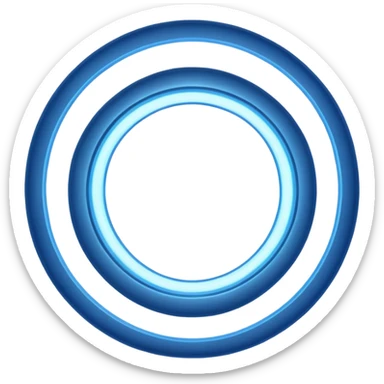 circular blue halo 3d oval sticker