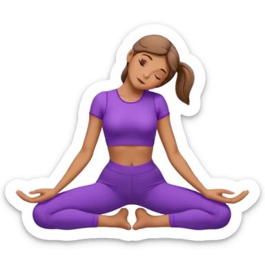 A woman with purple outfit bending backward in camel pose, mandala background, dreamy stars floating around. (your reference pose) sticker
