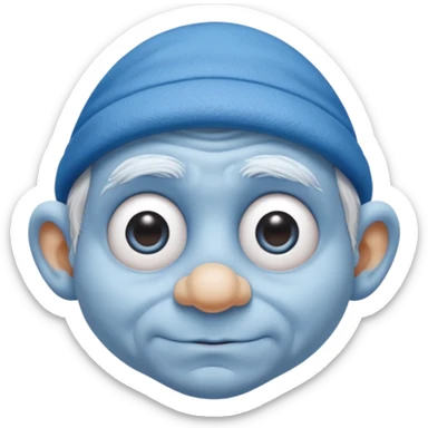 Smurf oude man normaal oogen sticker