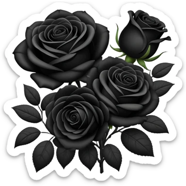 Black bouquet of roses sticker