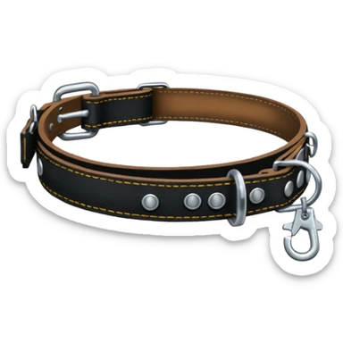 Leash – black collar with leash hanging sticker