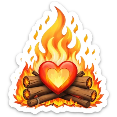 Campfire heart sticker