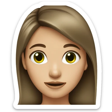 A light brunette girl with green eyes sticker