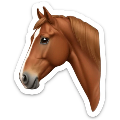 chestnut horse without white sticker