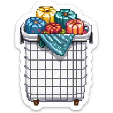 overflowing clothes hamper sticker