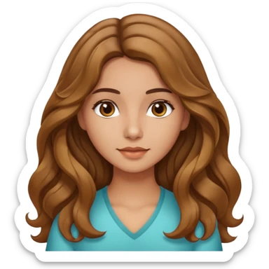 Morena com cabelo ondulado nas pontas  e de pele um pouco bronzeada cabelo grande raiz Lisa sticker