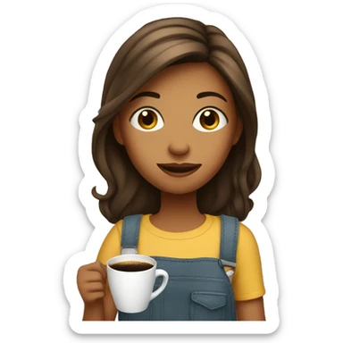 Girl with a coffee in her hand  sticker