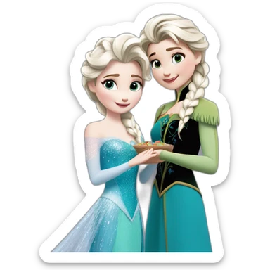 Elsa avec un petit ami sticker