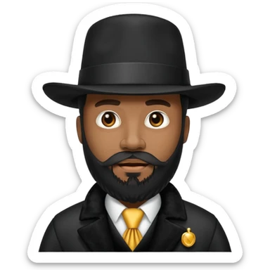 A black pimp with a full beard sticker