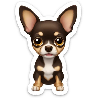 Dog chihuahua dark brown sticker
