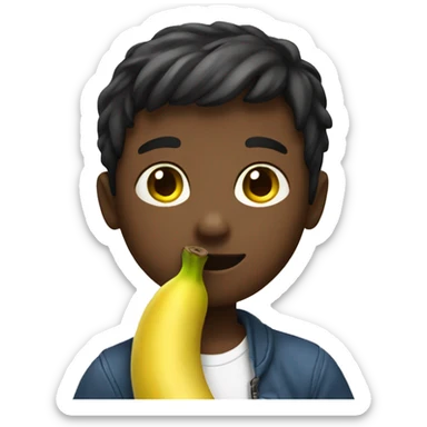 Boy with a Banana in the Hand  sticker