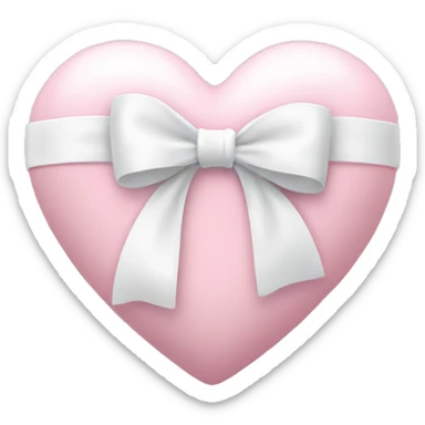 Pastel pink heart with white bow sticker