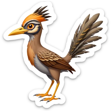 realistic roadrunner bird, tail pointed down, realistic colors sticker