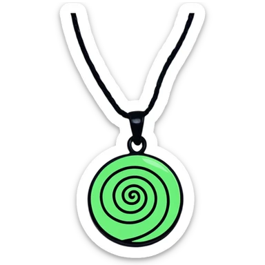 Moana's necklace with heart of Te Fiti green spiral stone sticker