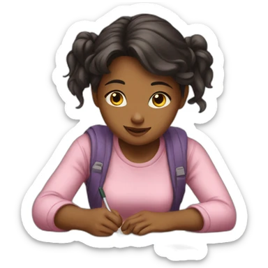Girl studying so hard  sticker