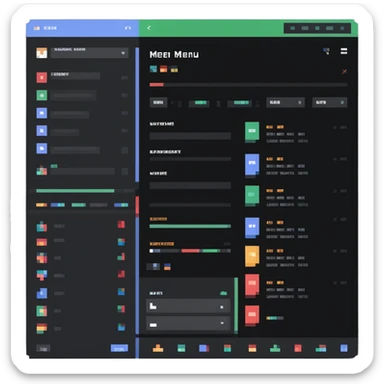 Desktop app user interface with sidebar, menu, and content area sticker