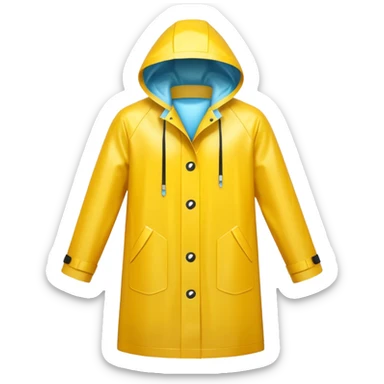 yellow raincoat, just rain coat, negative character. sticker