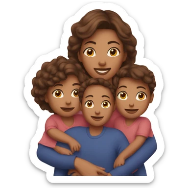 Mom and 5 children sticker