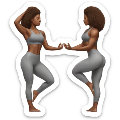hyper realistic fitness model holding yoga pose bum view sticker