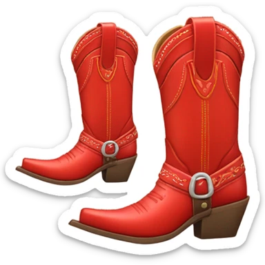 Red cowboy boots sticker