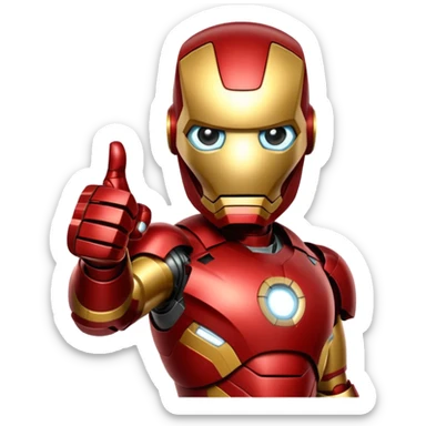 iron man thumb up no eyeballs sticker