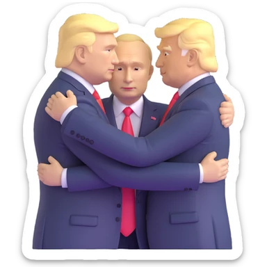 Putin and Trump embracing sticker