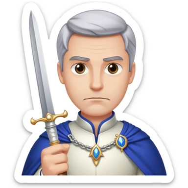 Rolan majestic statue of a royal man holding a dagger. Ominous atmosphere sticker