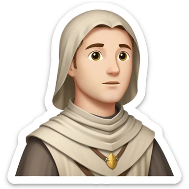 Medieval male everyday coif with neck coverage sticker