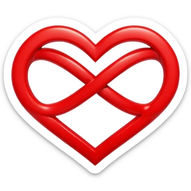 Infinity sign laied over a red heart sticker