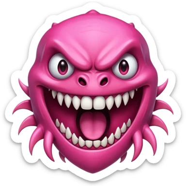 a monster maw with sharp teeth sticker
