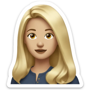 Woman brown eyes blonde mid length hair sticker