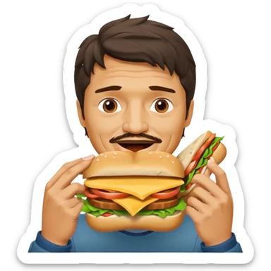 Pedro Pascal eating a sandwich meme emoji sticker