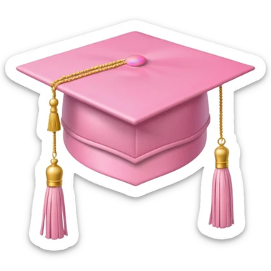 Light pink graduation hat with light gold tassel  sticker