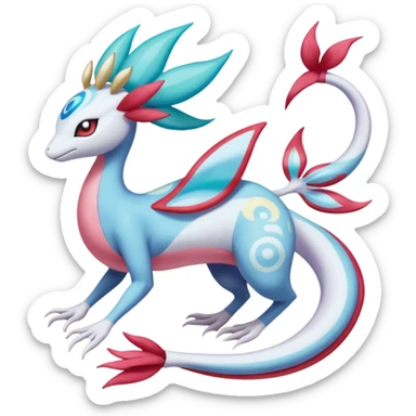 Primarina-Meloetta-Darkrai-Cresselia-Milotic-Amaura-Pokémon-Fakémon-fusion, full body sticker
