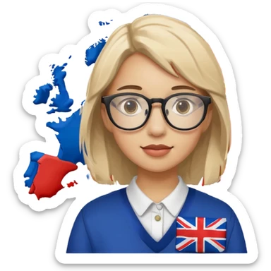 Europe styled student. Europe map with flags inside of the map is on the background  sticker
