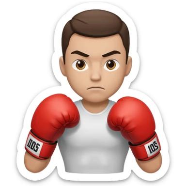athlete in boxing gloves sticker
