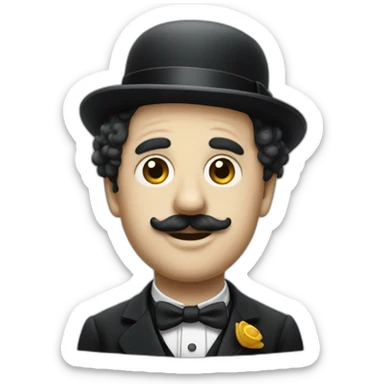 charlie chaplin with small hair sticker