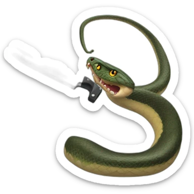A twitch emote of a snake with a knife sticker