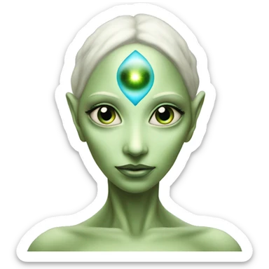 Pleiadian alien woman female third eye sticker
