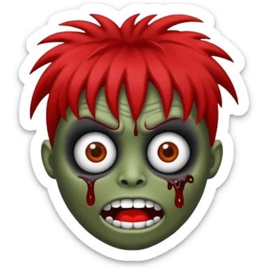 emoji de garota zumbi de cabelo preto e MINI franja sticker