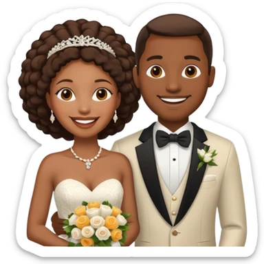 need an image of an african american wedding cople sticker