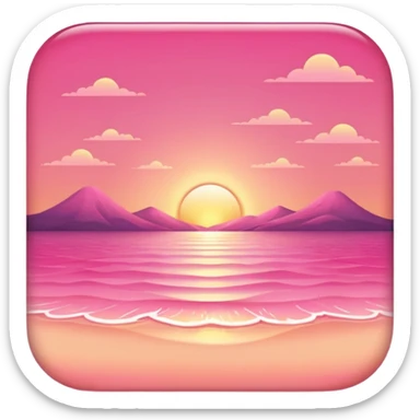 Cute pink summer sunset sticker