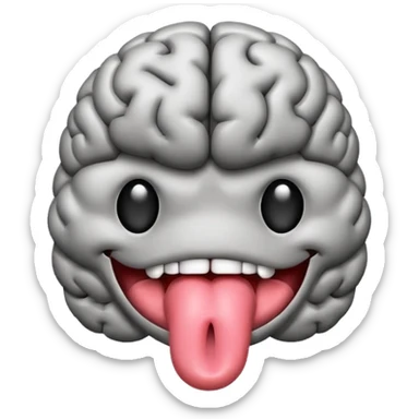 Tongue sticking out of brain emoji sticker