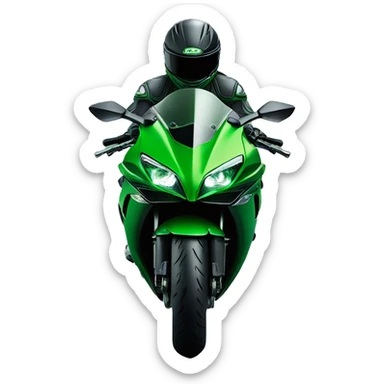 green kawasaki ninja H2 sticker