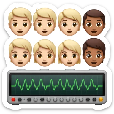 Emoji kit of all emotions being done like An oscilloscope, animated sticker