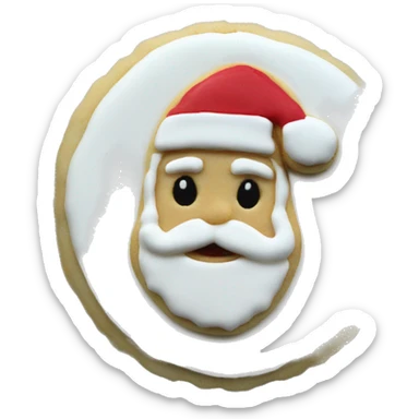 santa christmas single sugar cookie sticker