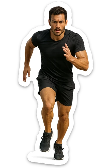 UOMO FITNESS CHE CORRE IN POSA FRONTALE sticker