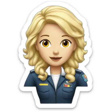 pilot blonde girl sticker