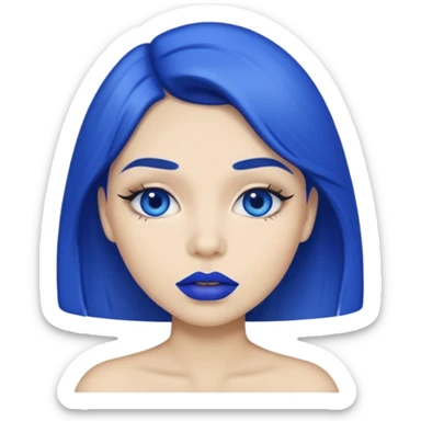blue lipstick sticker