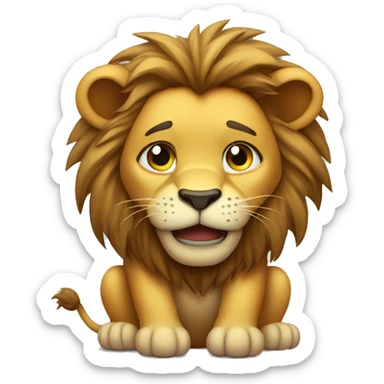 Cute lion holding back tears 🥹  sticker